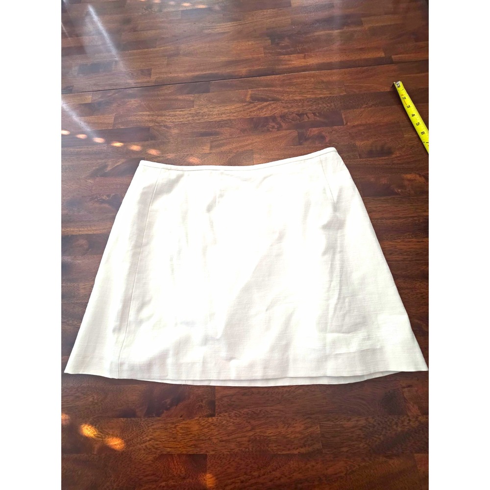 Antonio Melani Women's White Lined Pencil Skirt Size 14 Woven Zip Closure 010